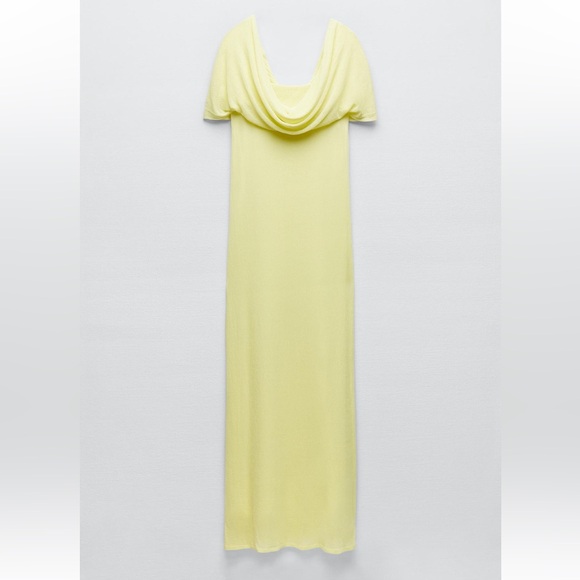 Zara Dresses & Skirts - Dropped Shoulder Maxi Lime